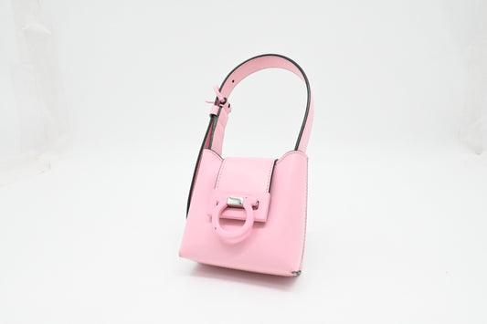 Ferragamo Mini Trifolio Handbag in Pink Leather