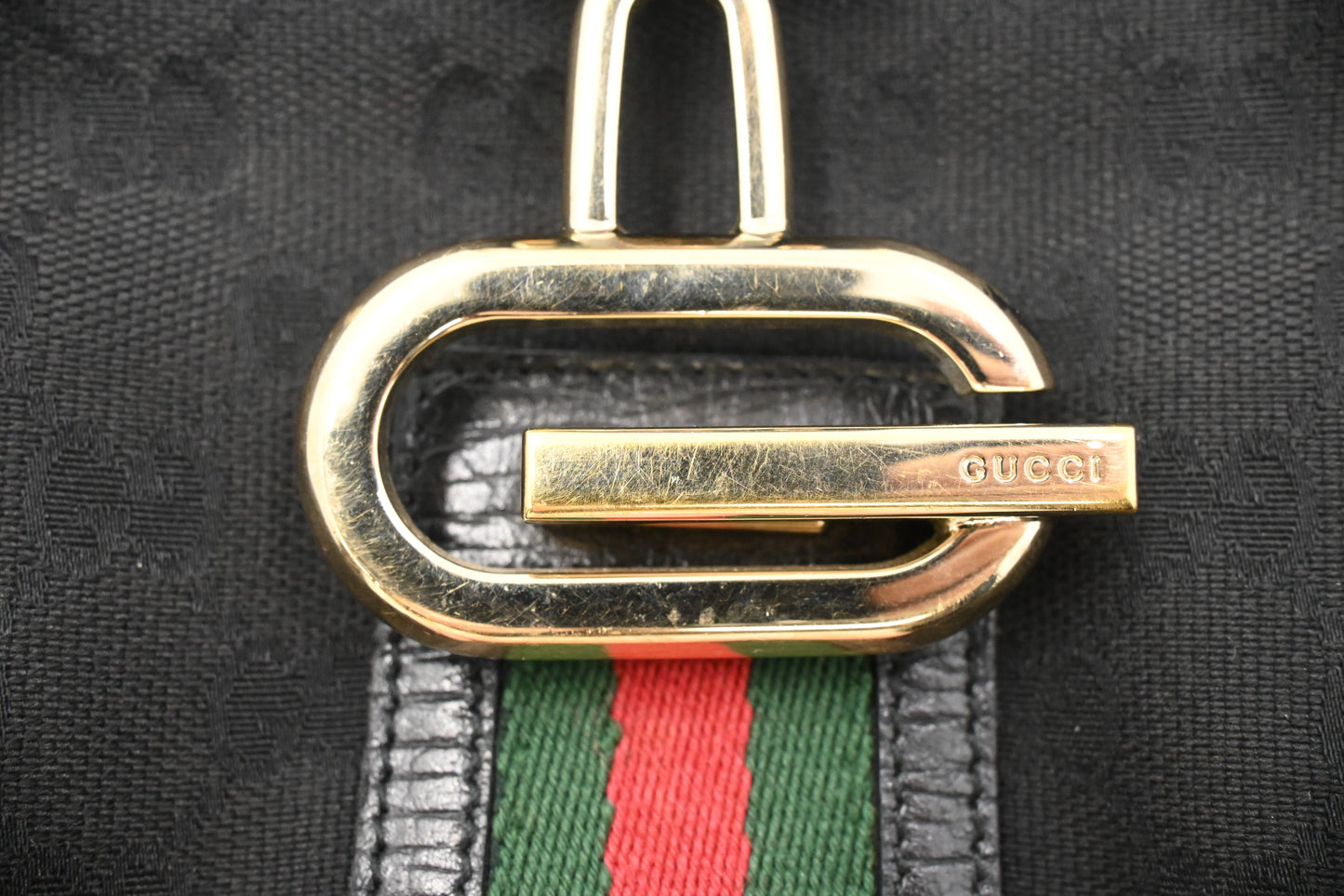 Gucci Junco Shoulder Bag in Black GG Canvas