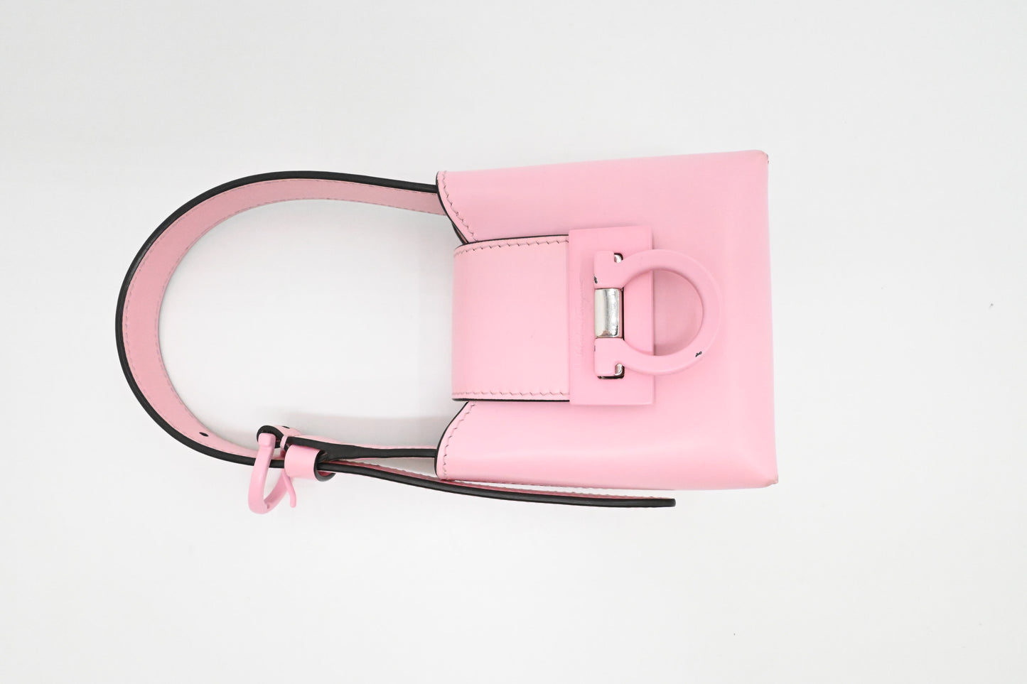 Ferragamo Mini Trifolio Handbag in Pink Leather