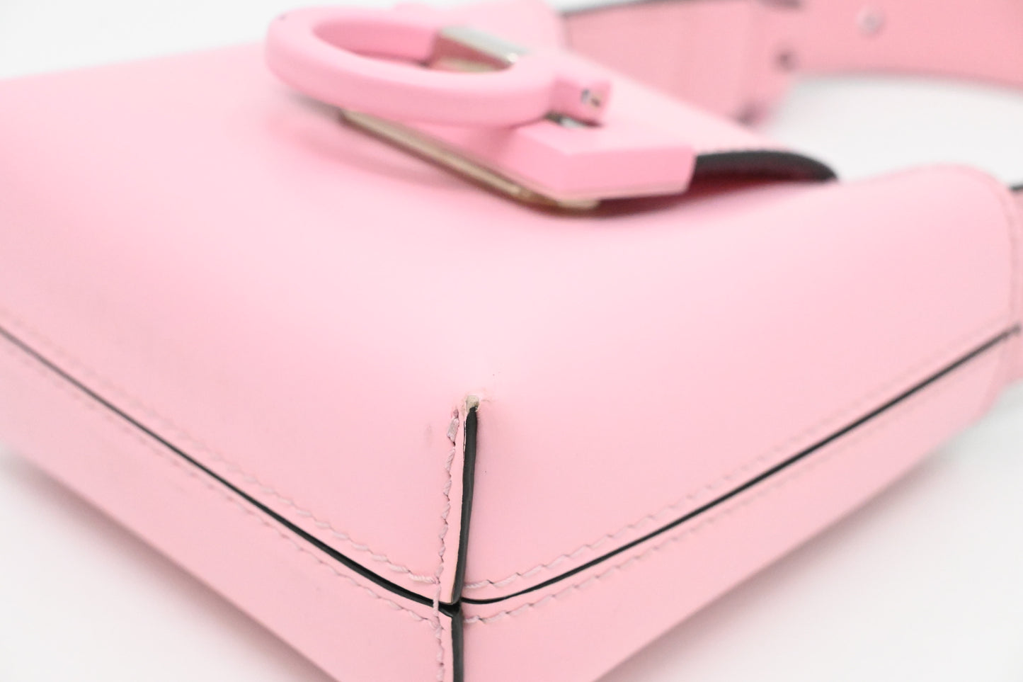 Ferragamo Mini Trifolio Handbag in Pink Leather