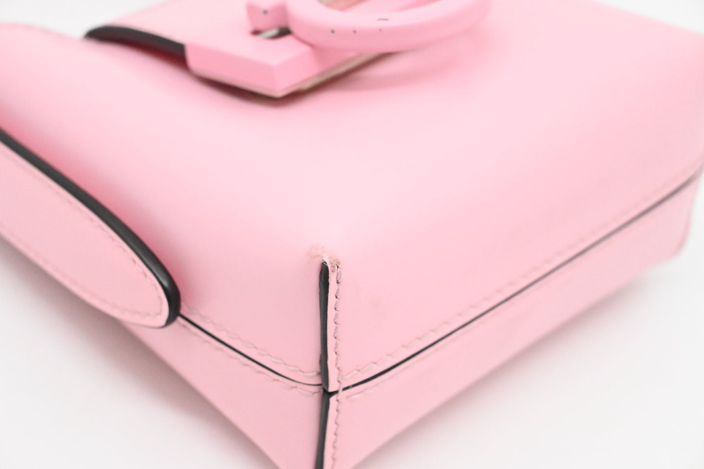 Ferragamo Mini Trifolio Handbag in Pink Leather