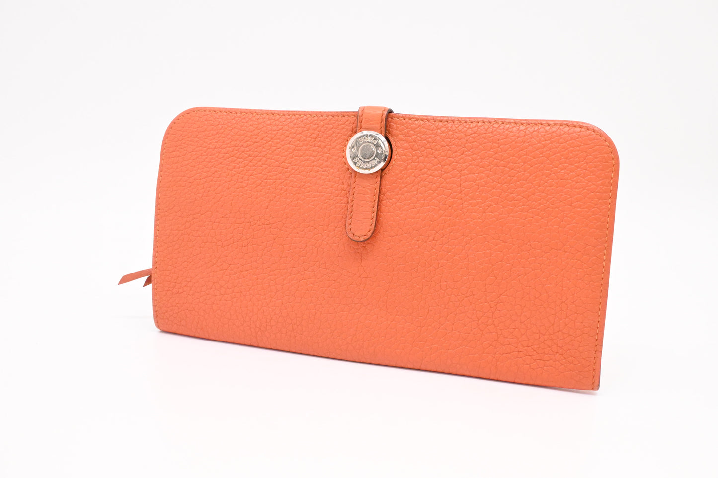 Hermes Dogon Wallet in Orange Leather