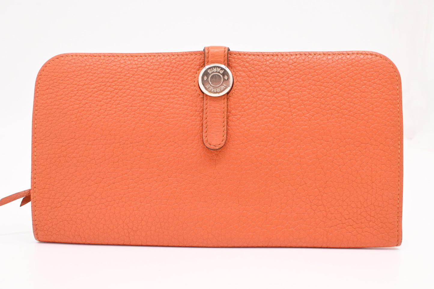Hermes Dogon Wallet in Orange Leather