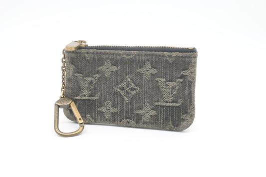 Louis Vuitton Pochette Cles in Black Monogram Denim