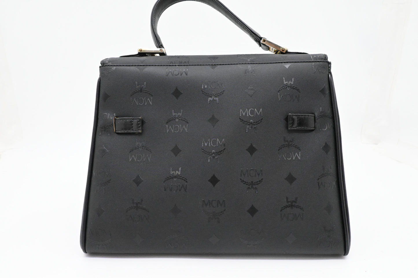 MCM Medium Kelly in Black Coated Canvas