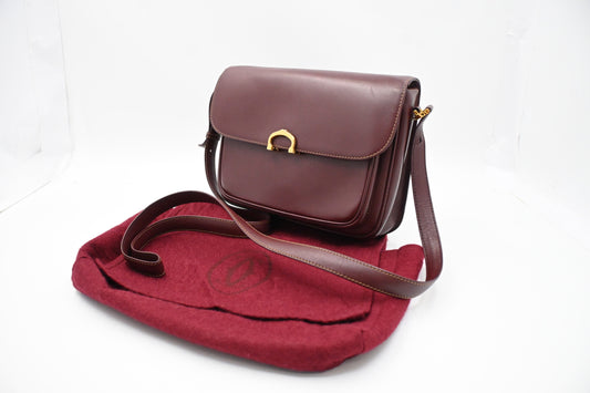 Cartier Crossbody Bag in Burgundy Leather
