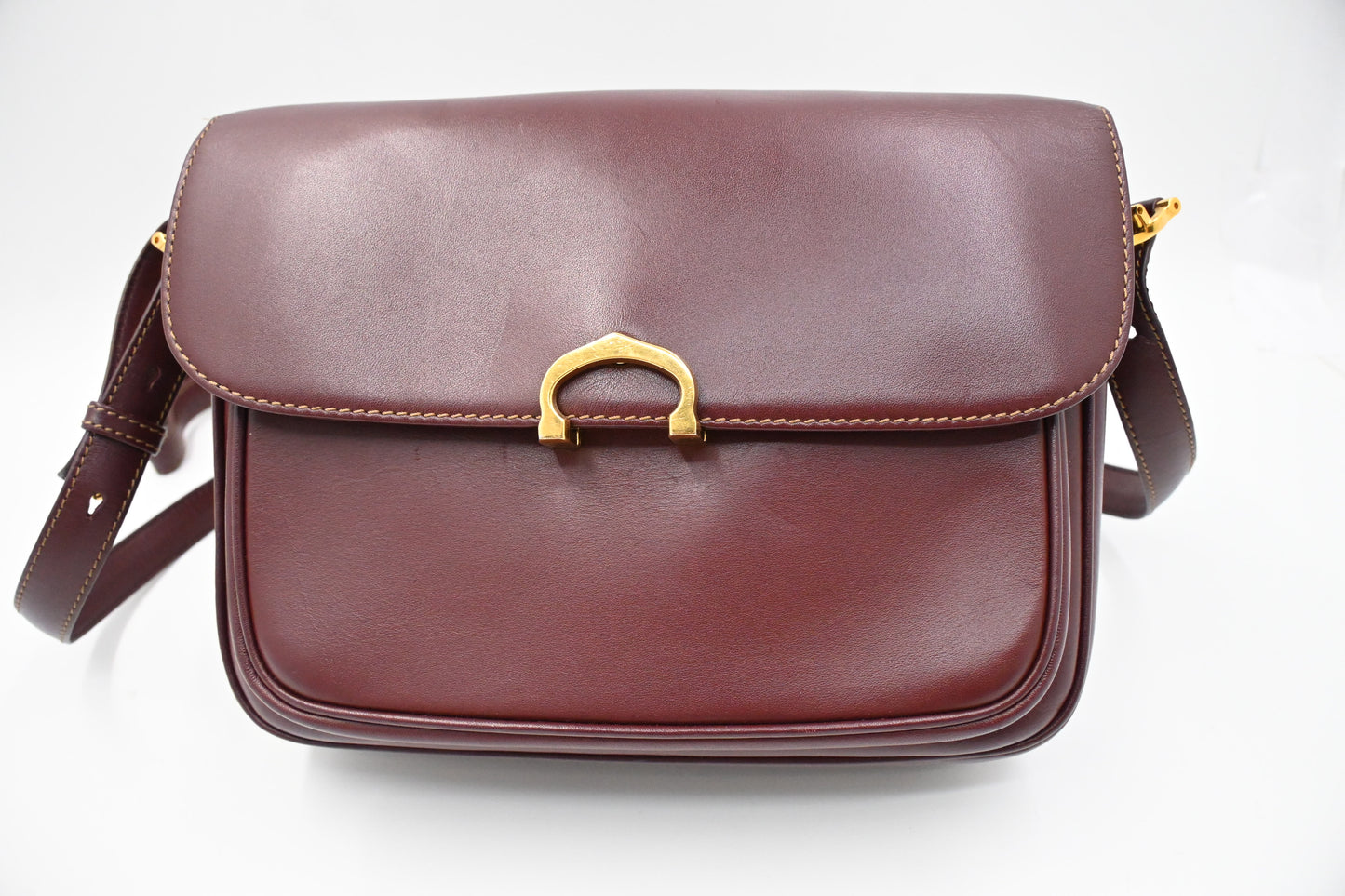 Cartier Crossbody Bag in Burgundy Leather