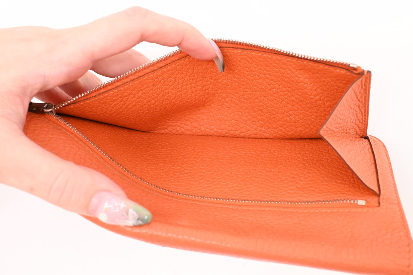 Hermes Dogon Wallet in Orange Leather