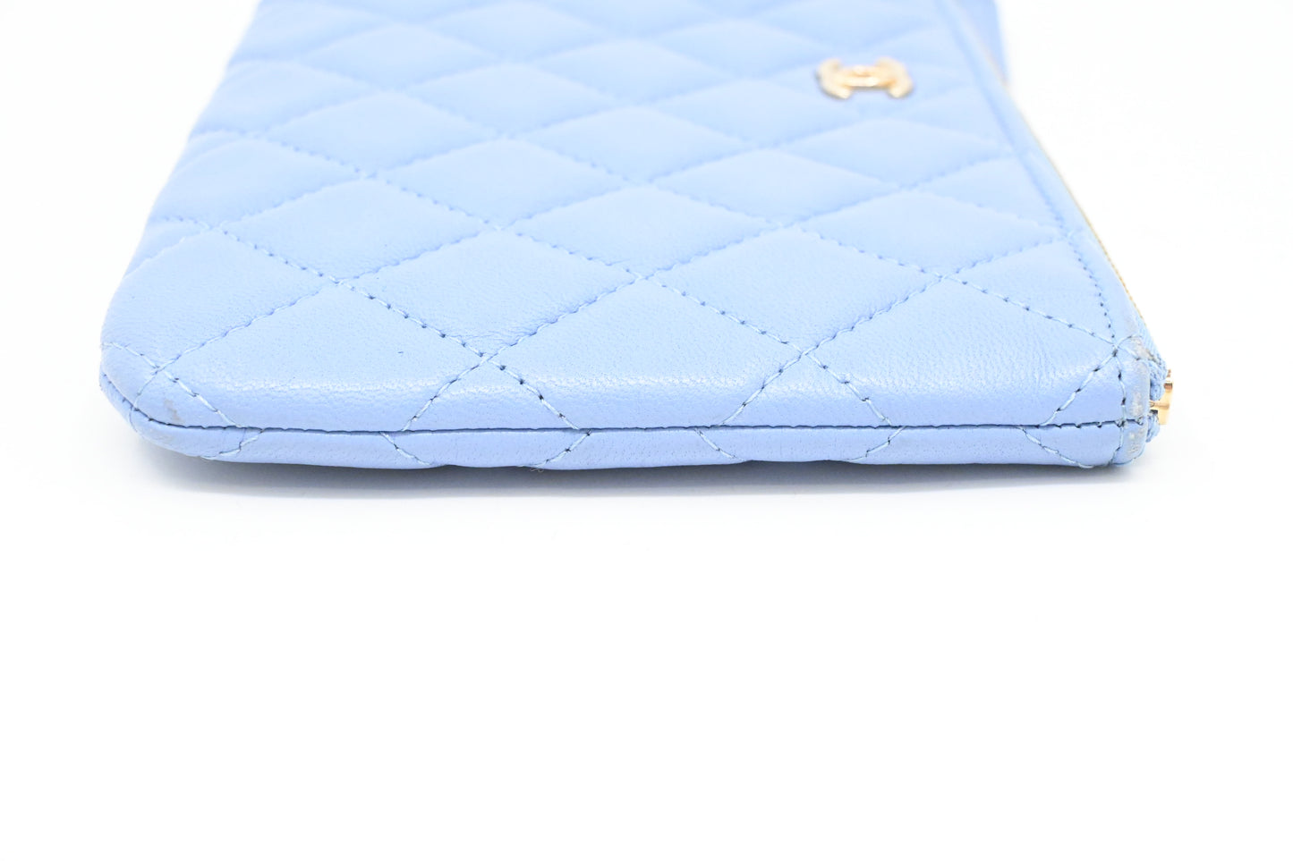 Chanel Pouch in Light Blue Matelassé Leather