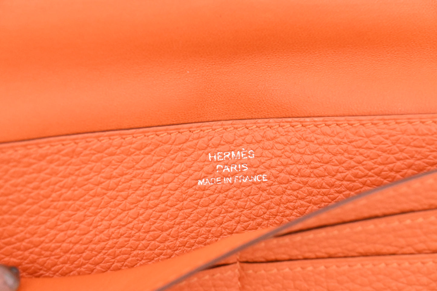 Hermes Dogon Wallet in Orange Leather
