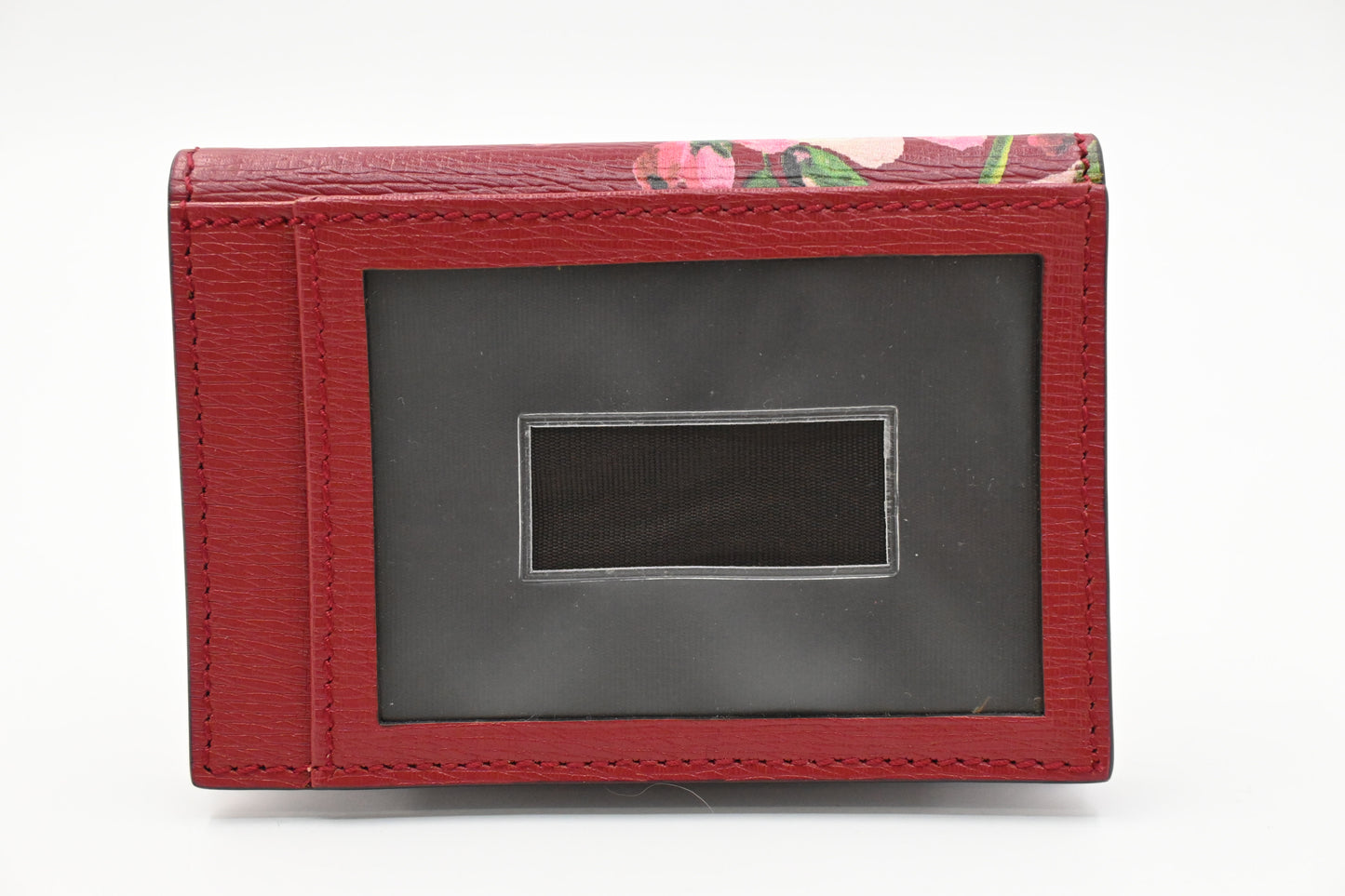 Gucci Card Case in Red Blooms Leather