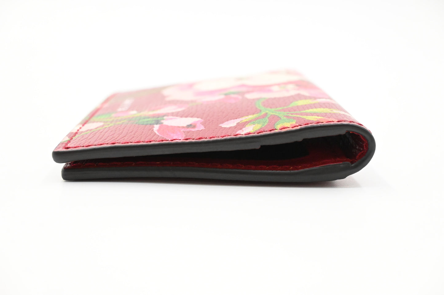Gucci Card Case in Red Blooms Leather