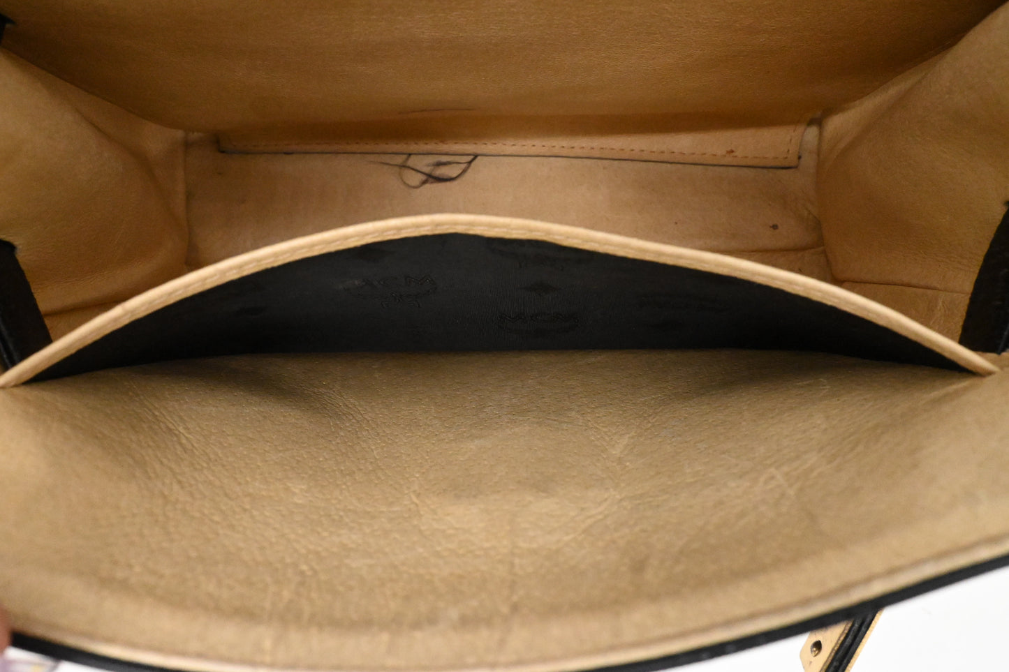 MCM Medium Kelly in Black Coated Canvas