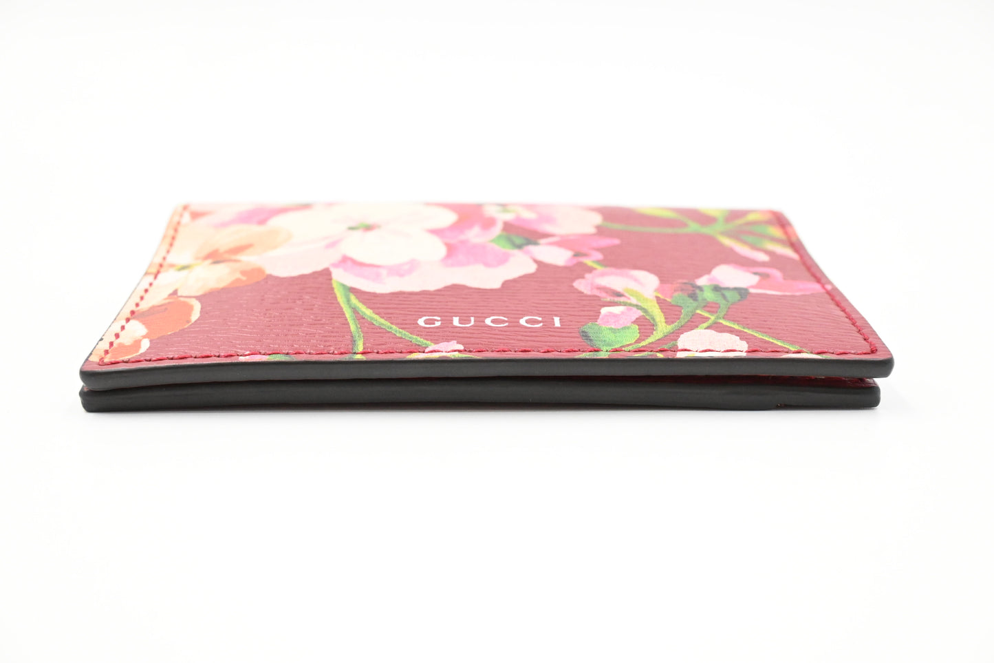 Gucci Card Case in Red Blooms Leather
