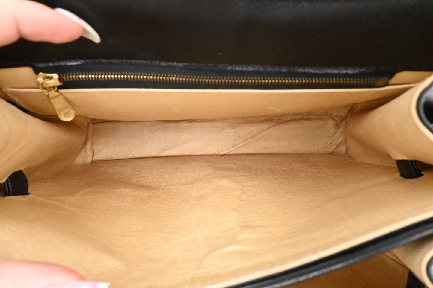 MCM Medium Kelly in Black Coated Canvas