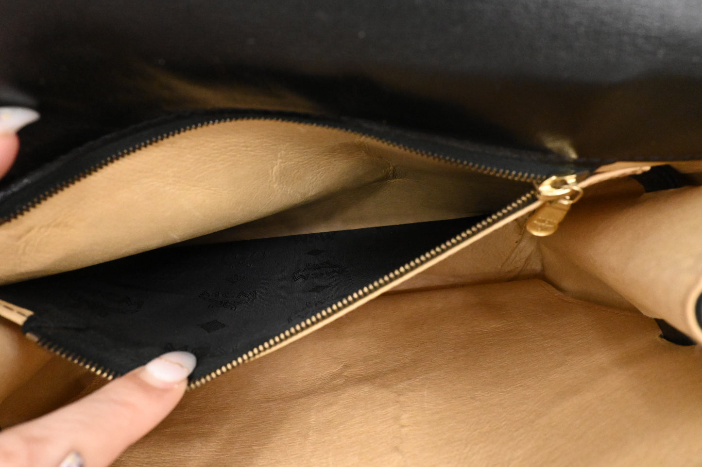 MCM Medium Kelly in Black Coated Canvas