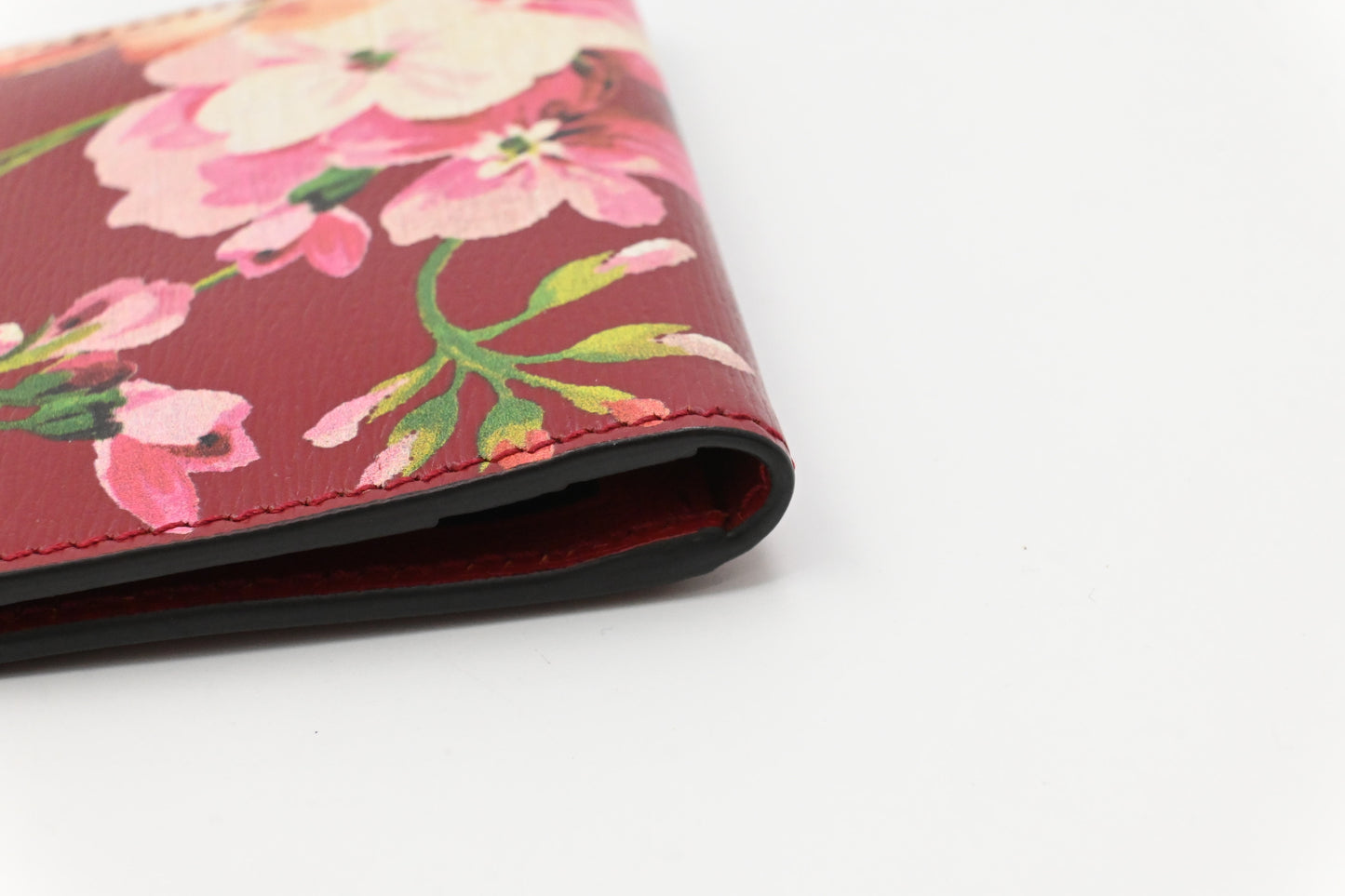 Gucci Card Case in Red Blooms Leather