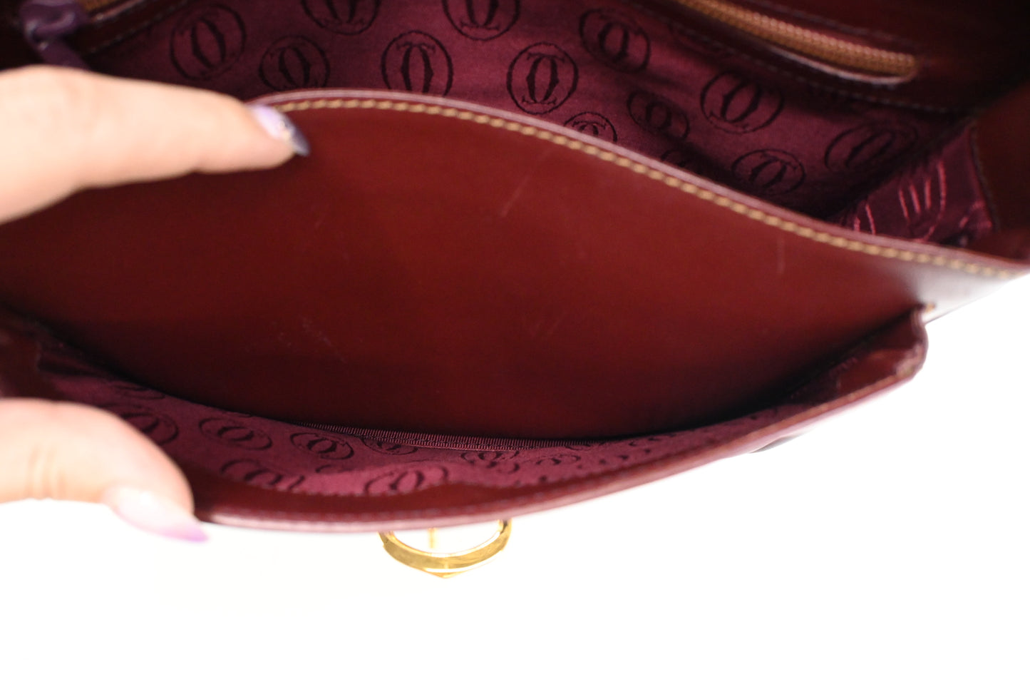 Cartier Crossbody Bag in Burgundy Leather