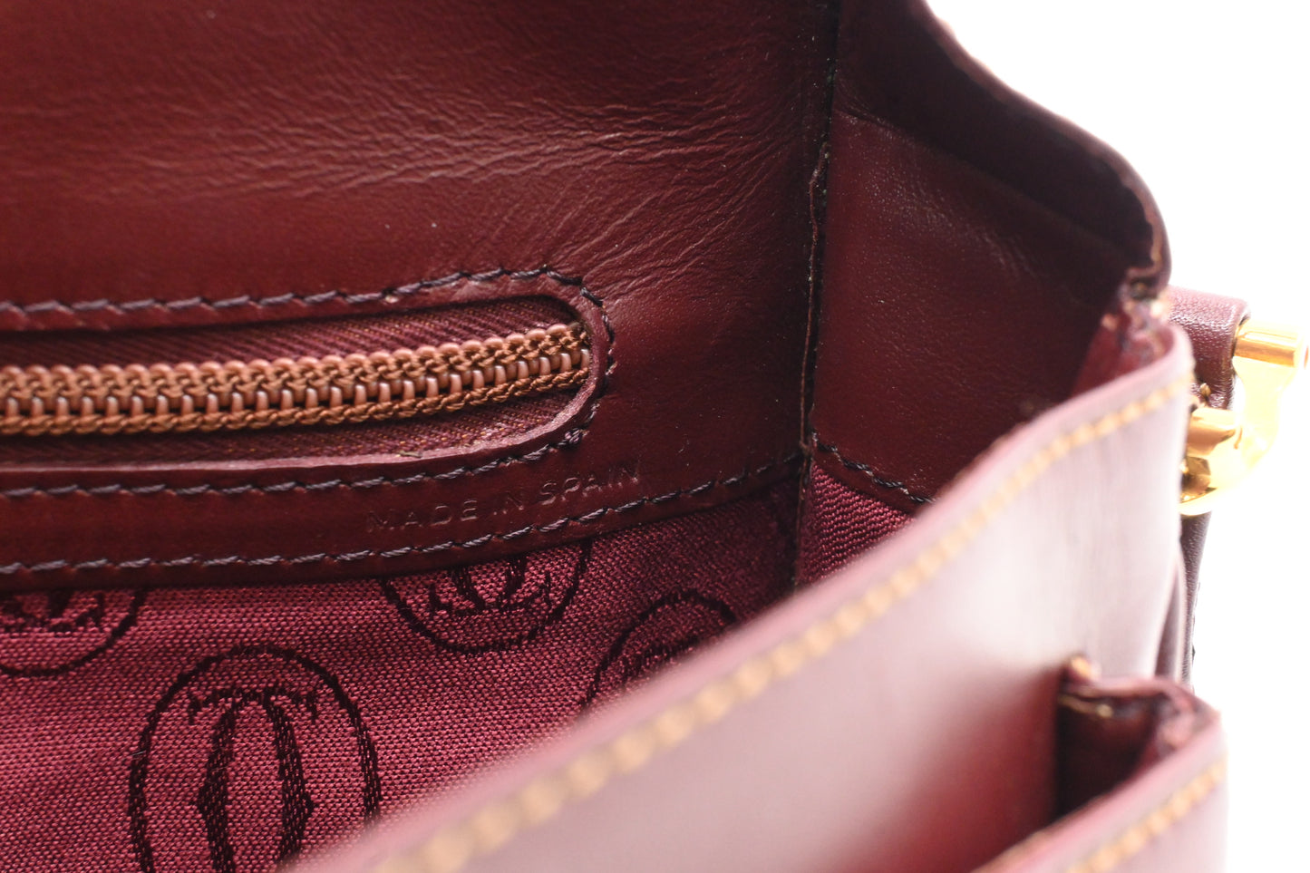 Cartier Crossbody Bag in Burgundy Leather