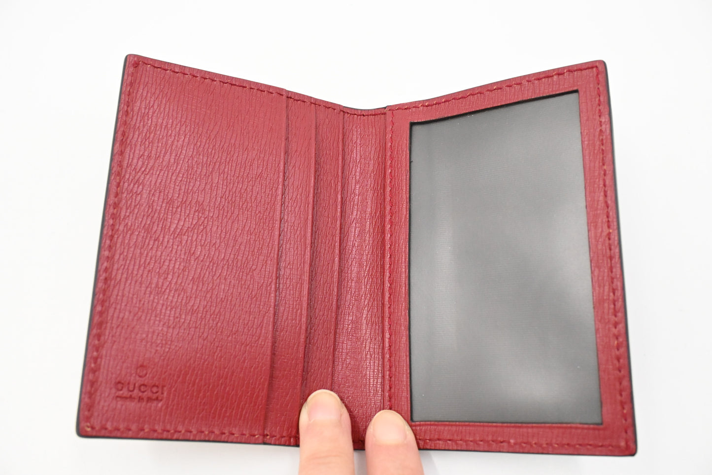 Gucci Card Case in Red Blooms Leather