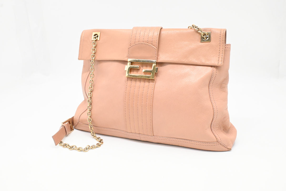 Fendi Shoulder Bag in Nude Pink Leather