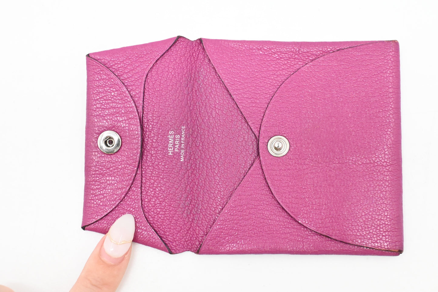 Hermes Bastia Coin Case in Fuchsia Epsom Leather