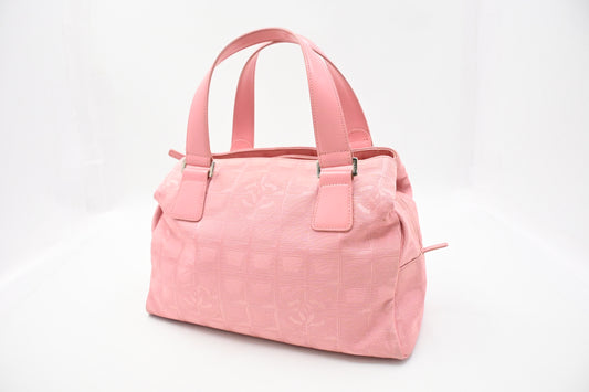 Chanel New Travel Line Handbag in Pink Canvas