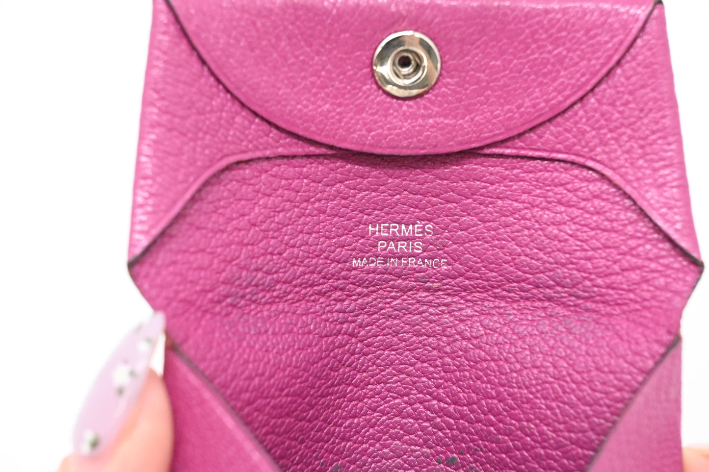 Hermes Bastia Coin Case in Fuchsia Epsom Leather