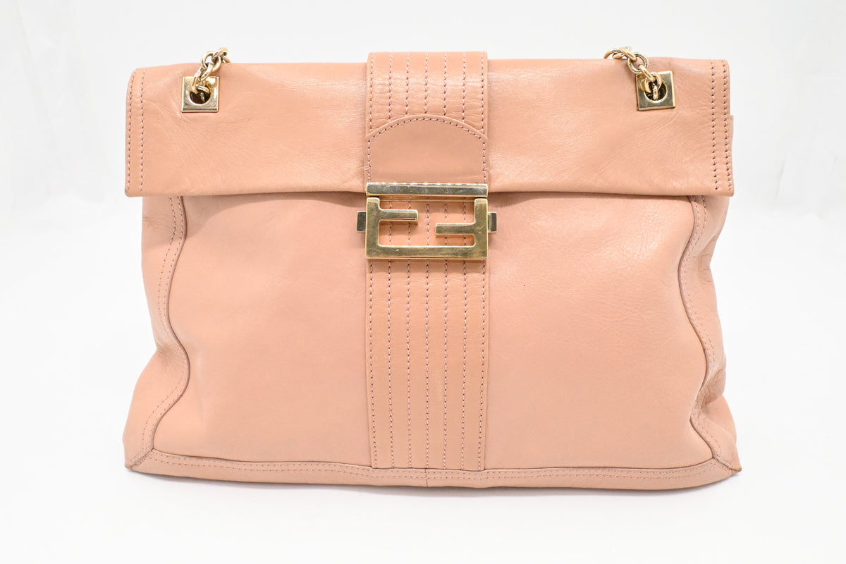 Fendi Shoulder Bag in Nude Pink Leather