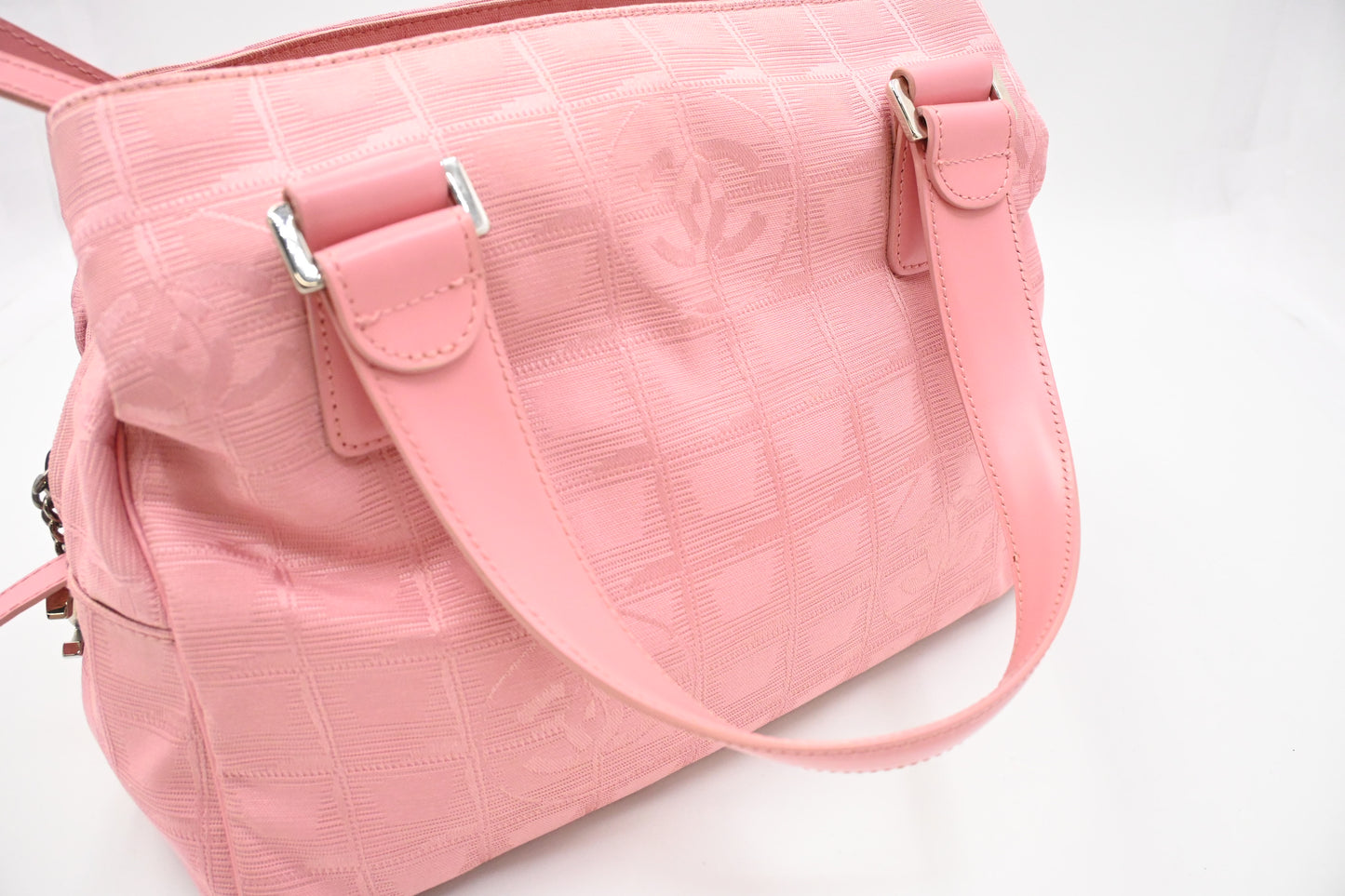 Chanel New Travel Line Handbag in Pink Canvas