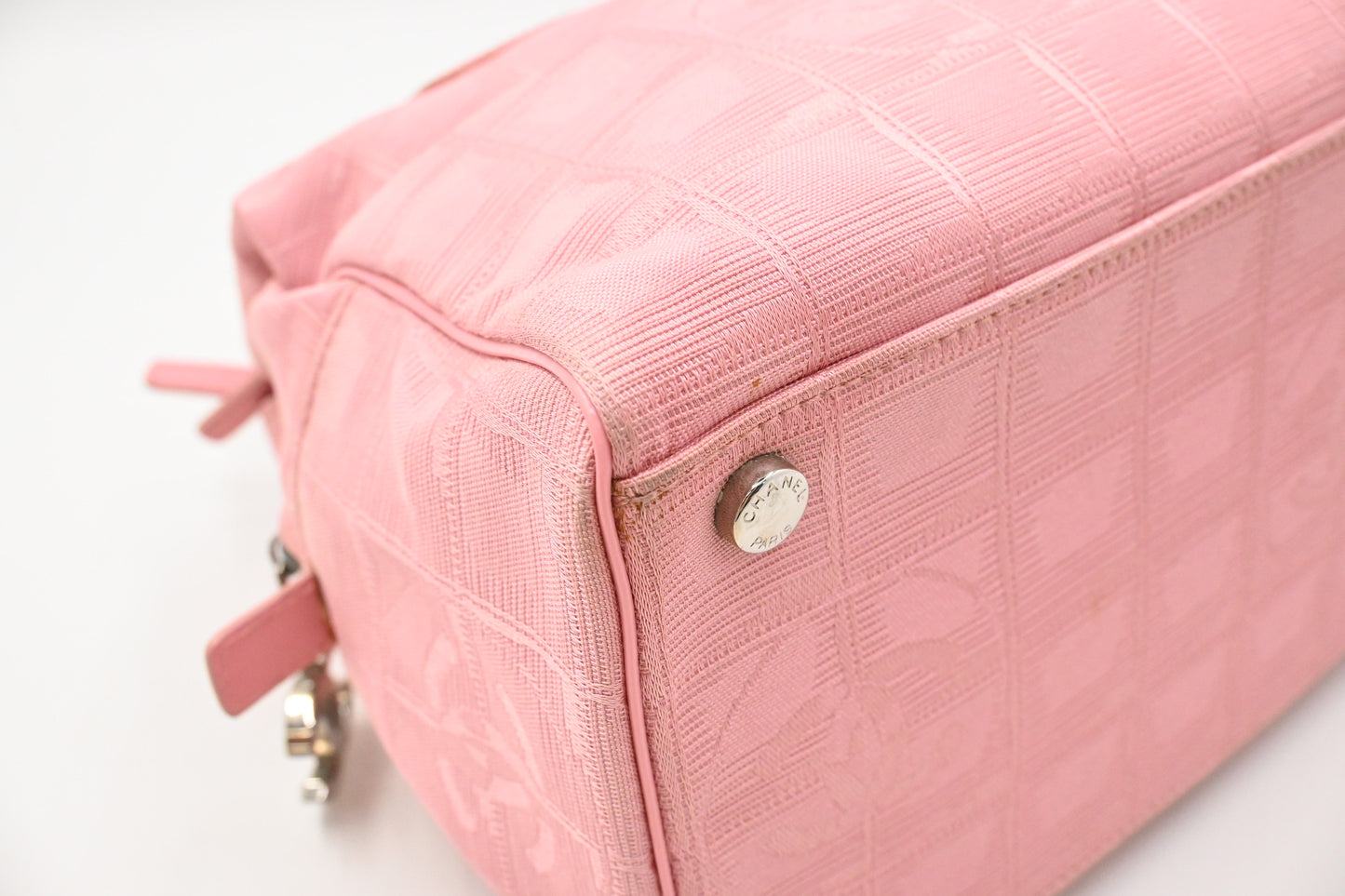 Chanel New Travel Line Handbag in Pink Canvas