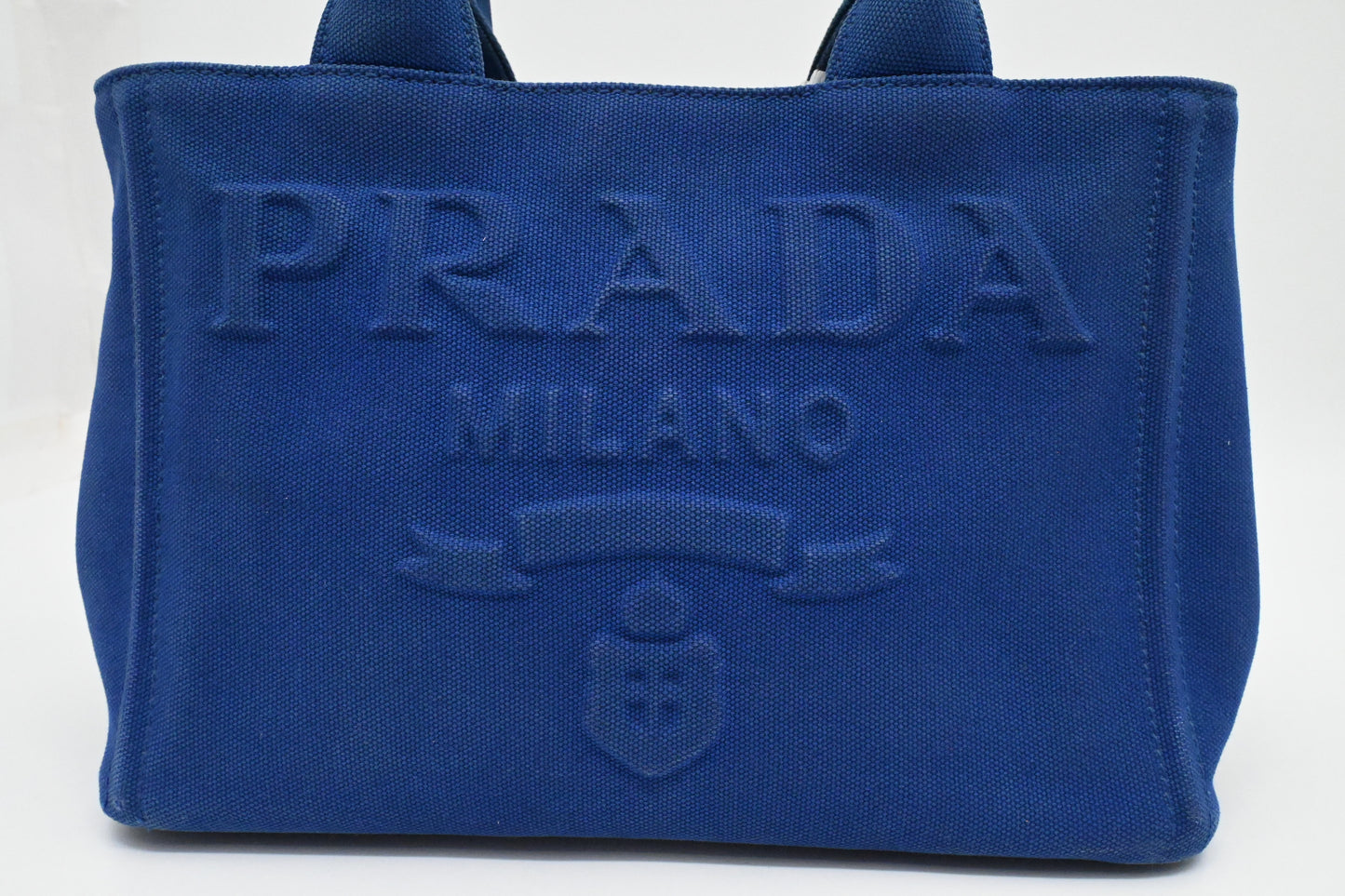Prada Canapa PM in Blue Canvas