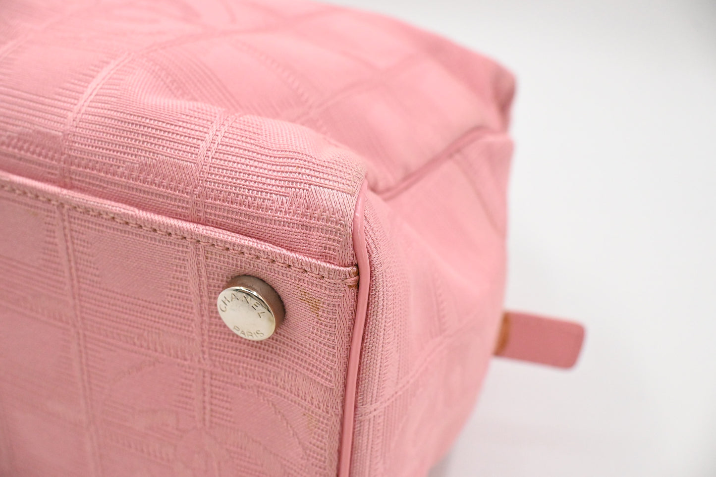 Chanel New Travel Line Handbag in Pink Canvas