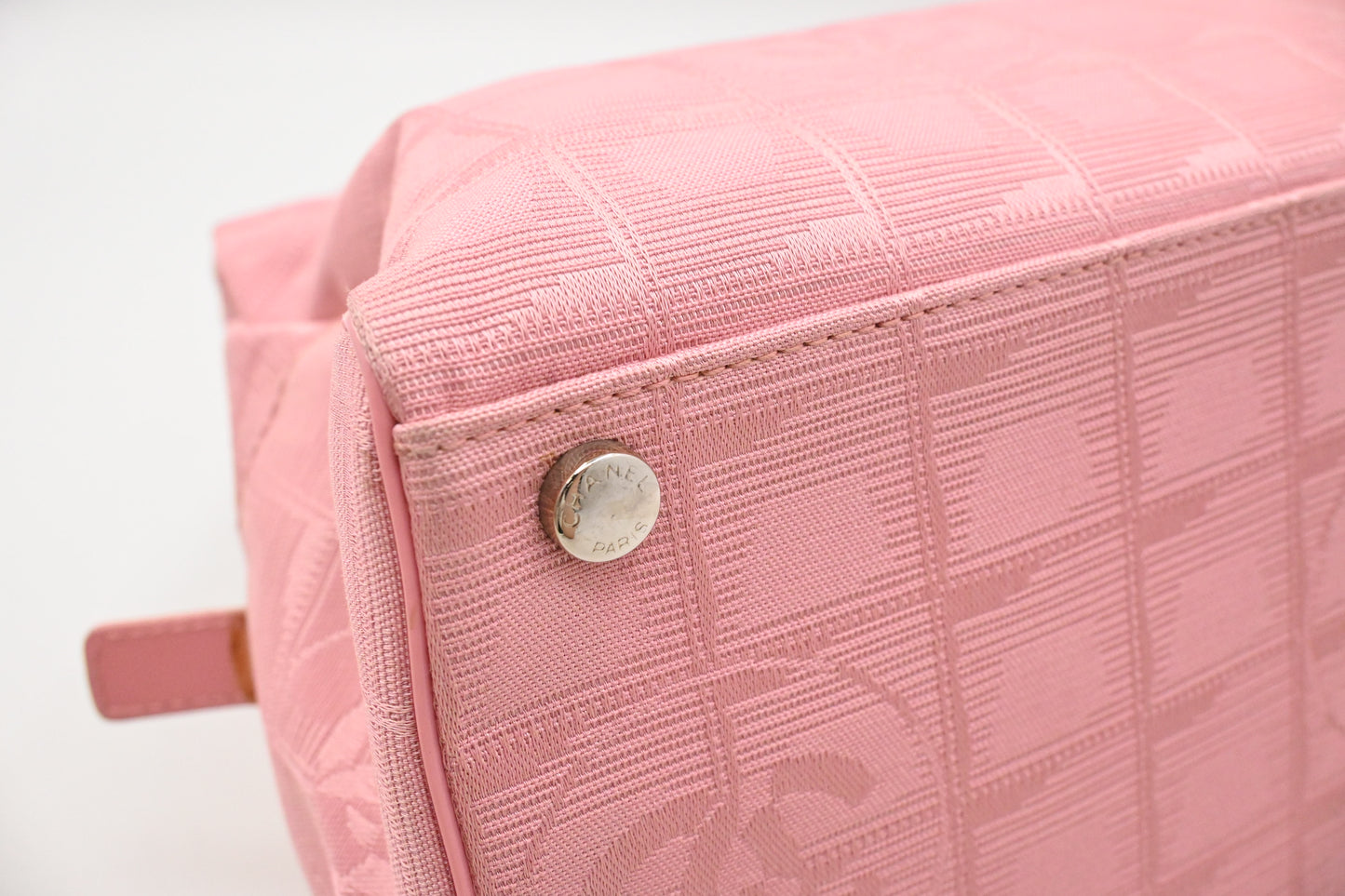 Chanel New Travel Line Handbag in Pink Canvas