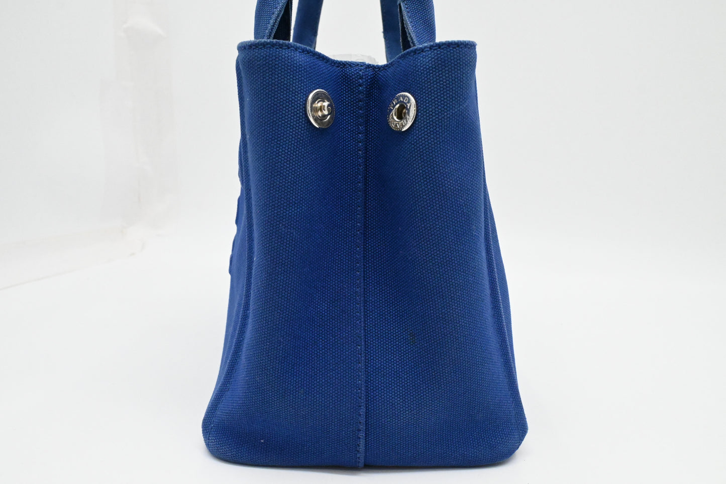 Prada Canapa PM in Blue Canvas