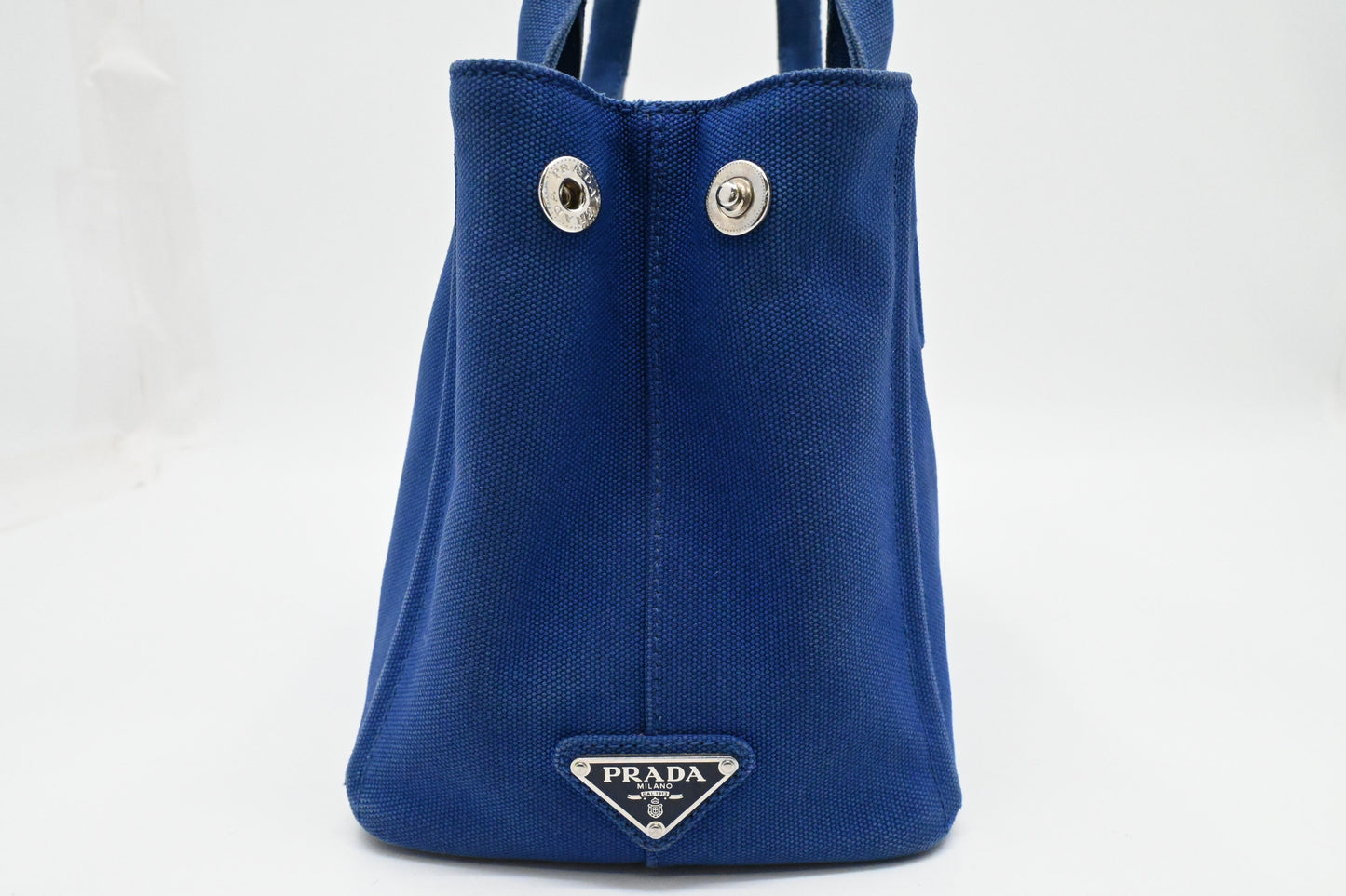 Prada Canapa PM in Blue Canvas