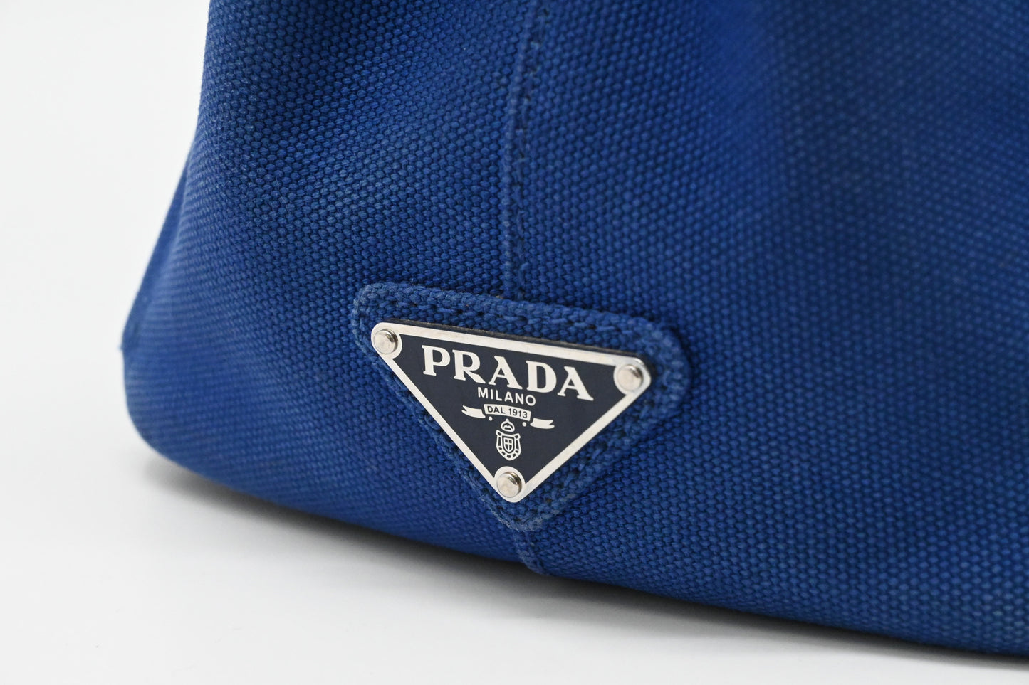 Prada Canapa PM in Blue Canvas
