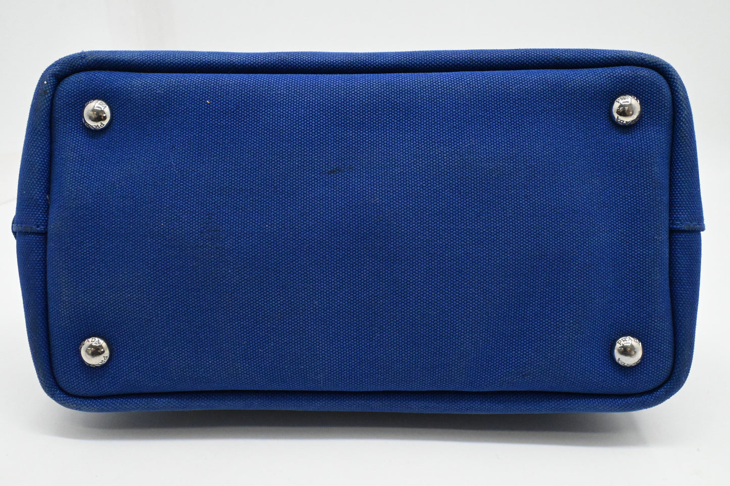 Prada Canapa PM in Blue Canvas