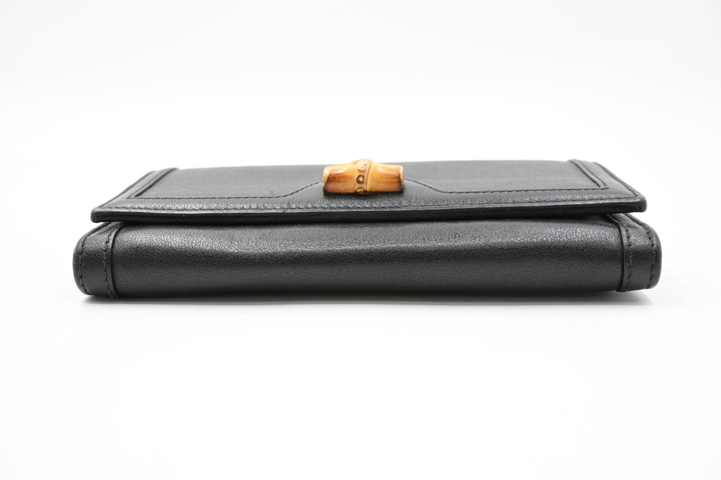 Gucci Bamboo Wallet on Chain in Black Leather