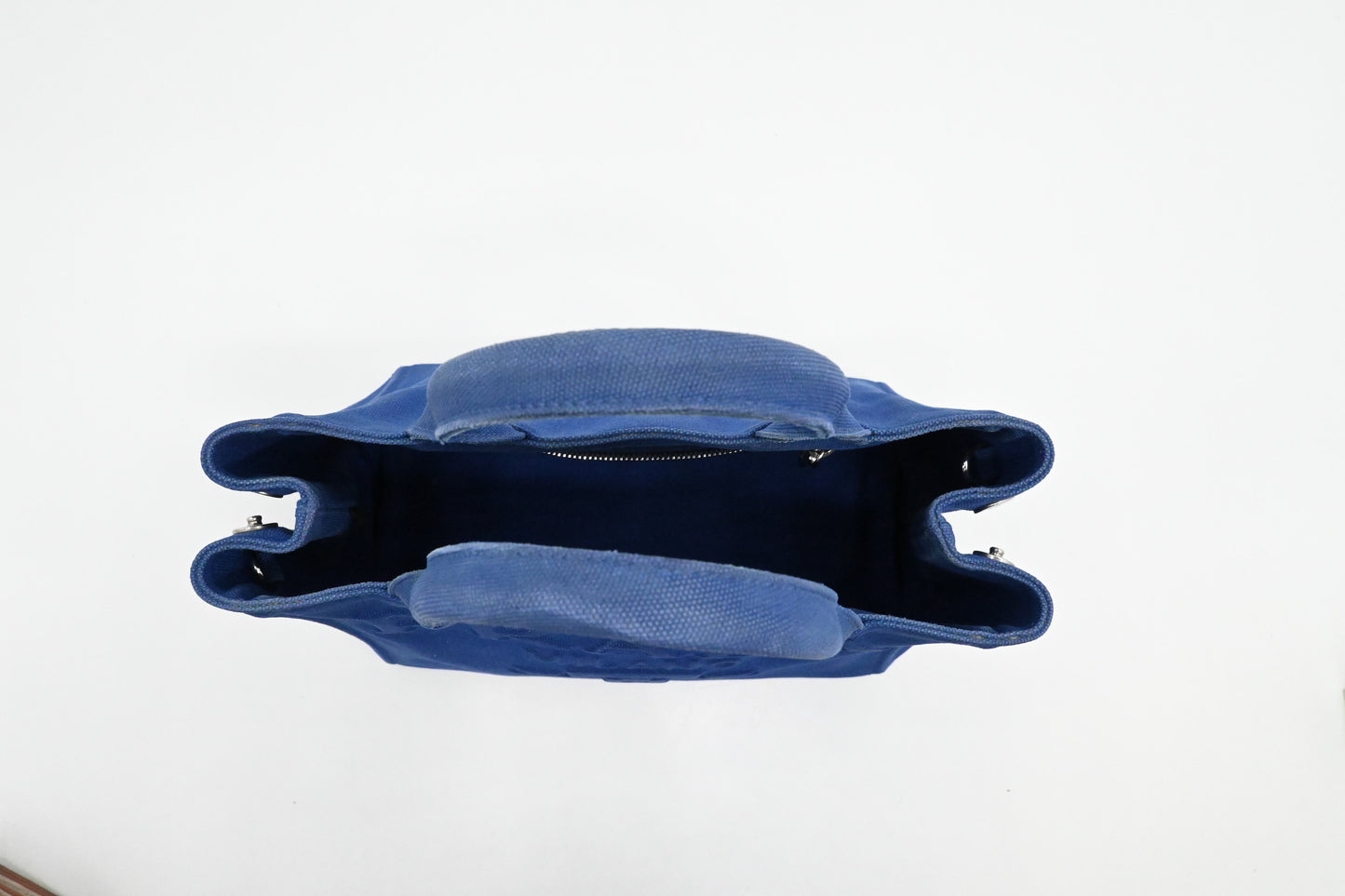 Prada Canapa PM in Blue Canvas