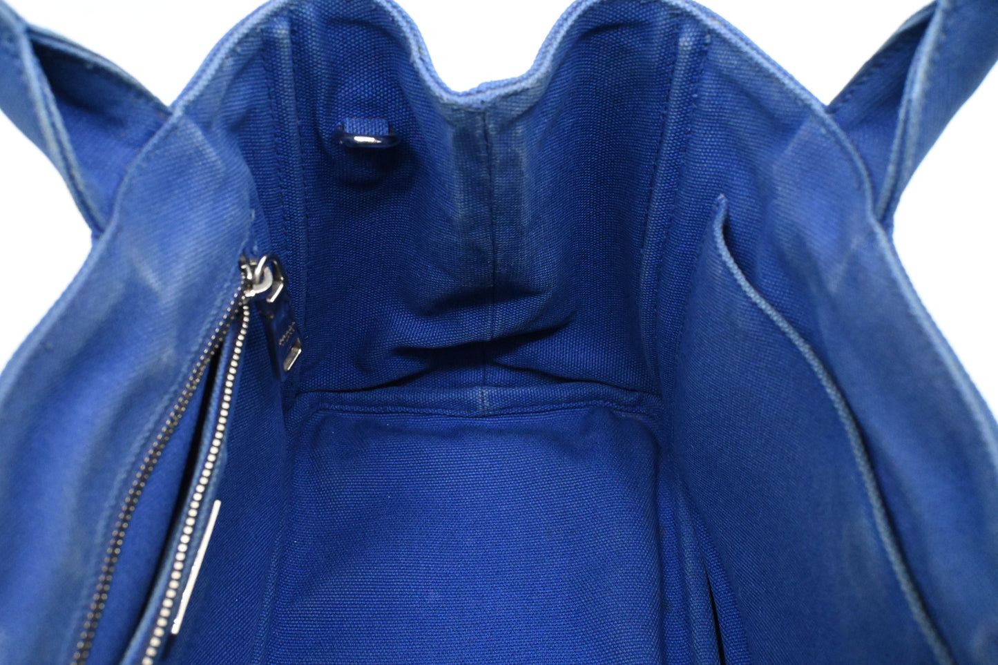 Prada Canapa PM in Blue Canvas