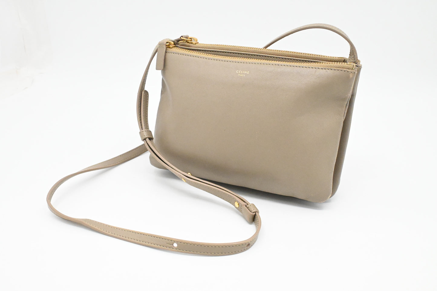 Celine Shoulder Bag in Beige Canvas