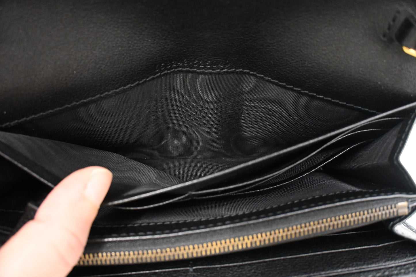Gucci Bamboo Wallet on Chain in Black Leather