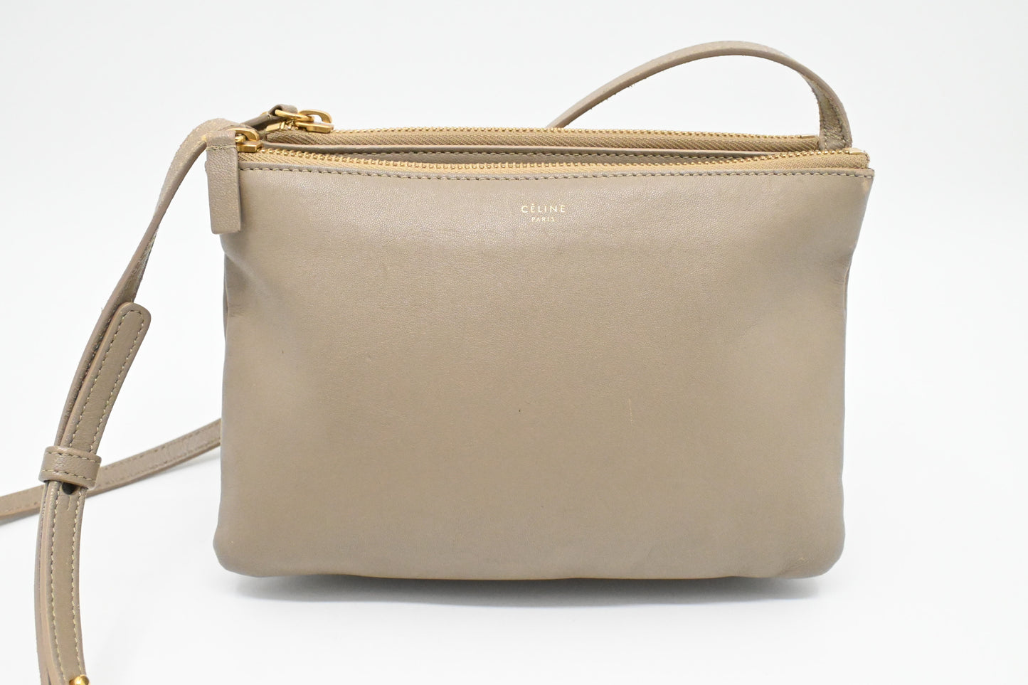 Celine Shoulder Bag in Beige Canvas