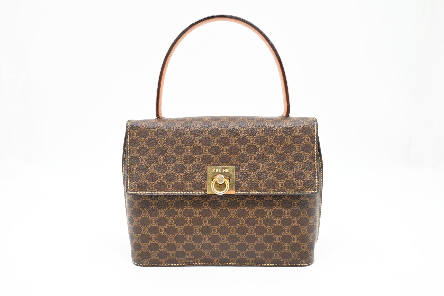 Celine Handbag in Brown Macadam Canvas