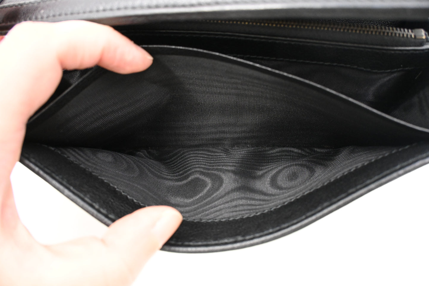 Gucci Bamboo Wallet on Chain in Black Leather