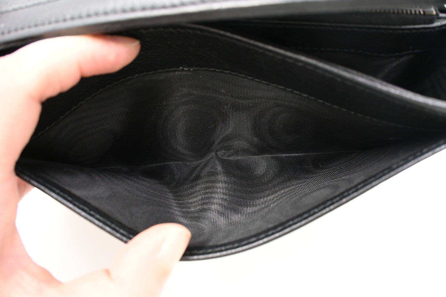 Gucci Bamboo Wallet on Chain in Black Leather