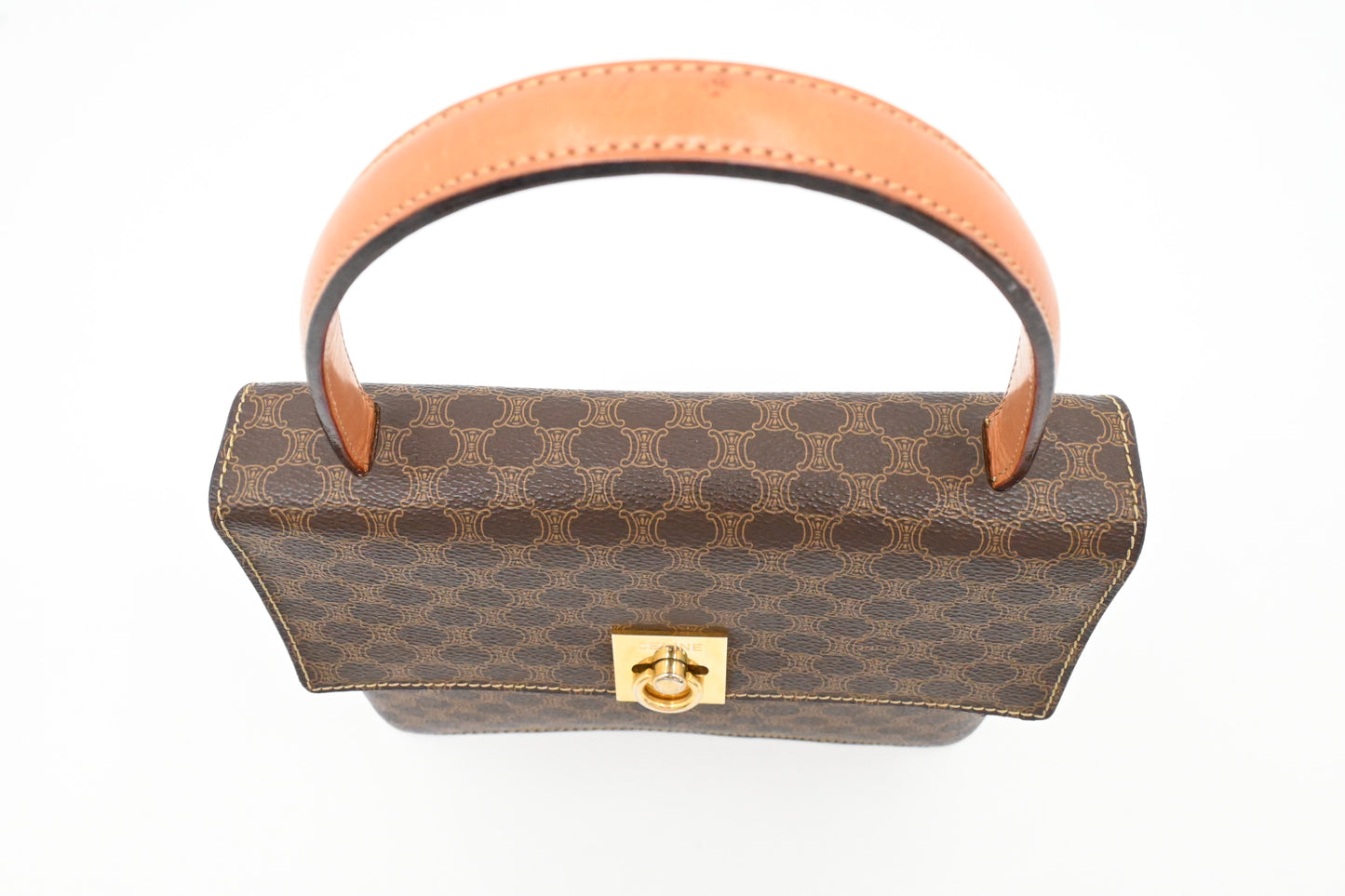 Celine Handbag in Brown Macadam Canvas