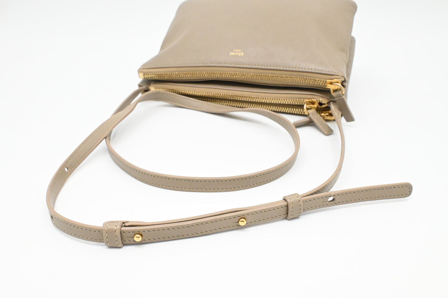 Celine Shoulder Bag in Beige Canvas