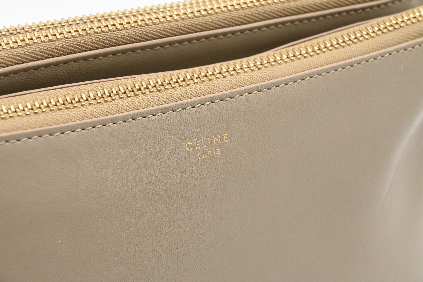 Celine Shoulder Bag in Beige Canvas